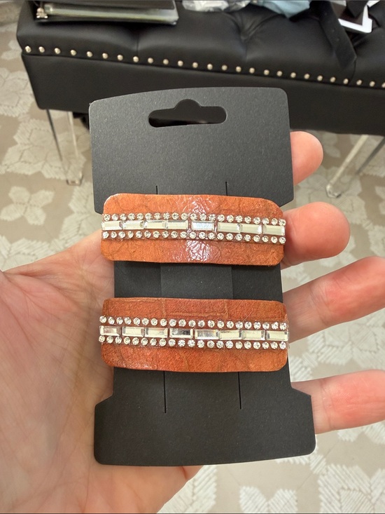 Miu Miu Accessories - Miu Miu upcycled authentic material  Croc-Effect Hair Clips (Pair) snap close